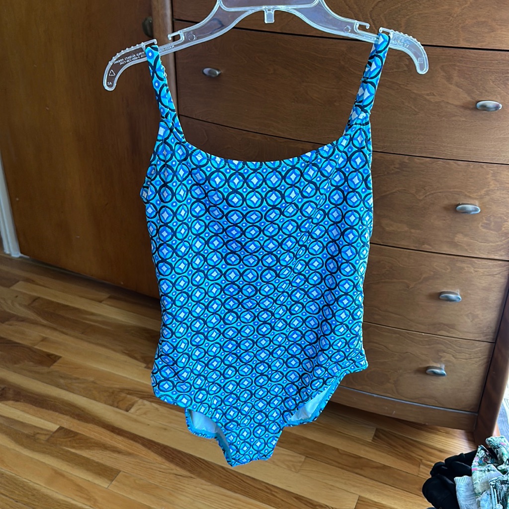 Bule Pattern Bathing Suit